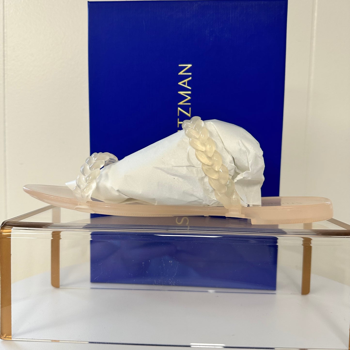 Stuart Weitzman Braida Sawyer Sheer Open Toe Sandals Women's Size 9B