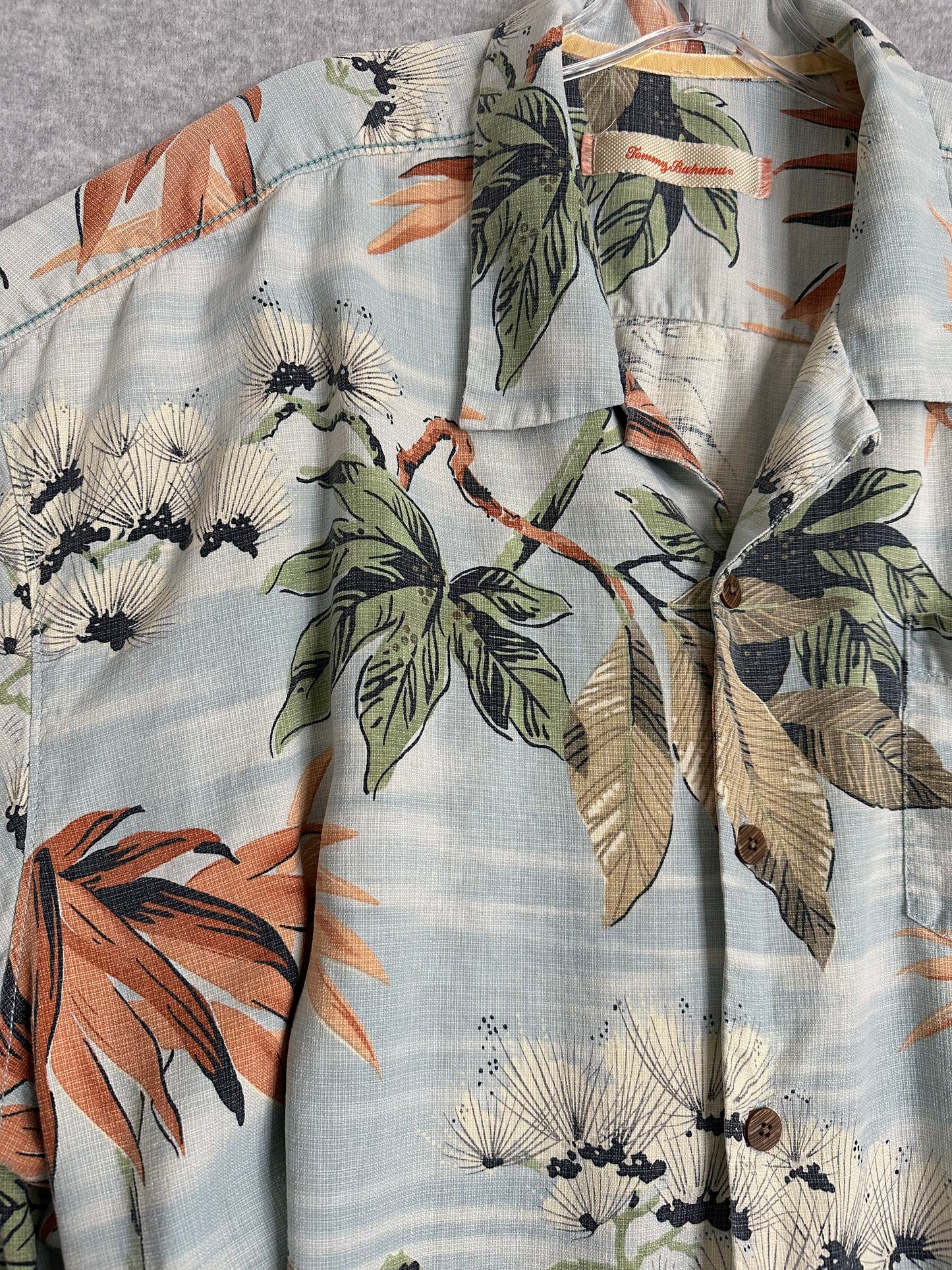 Tommy Bahama Fronds Silk Jacquard Woven Camp Shirt Men's XXL