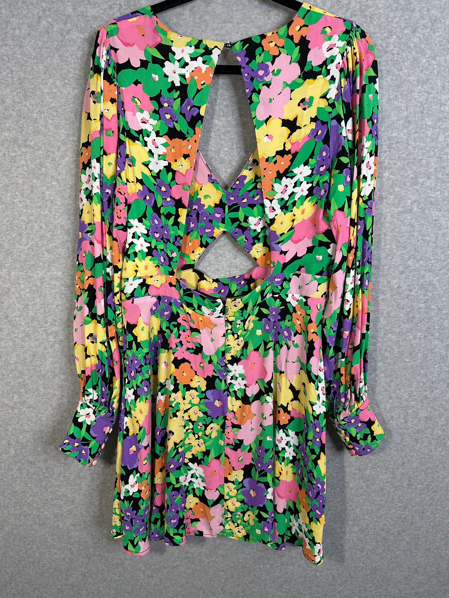 AFRM Merion Neon Garden Mini Dress Women's Size Large