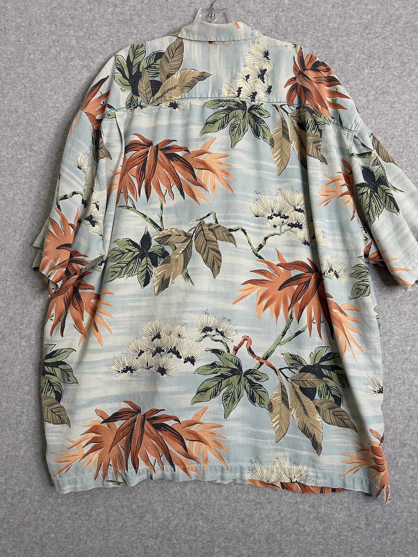Tommy Bahama Fronds Silk Jacquard Woven Camp Shirt Men's XXL