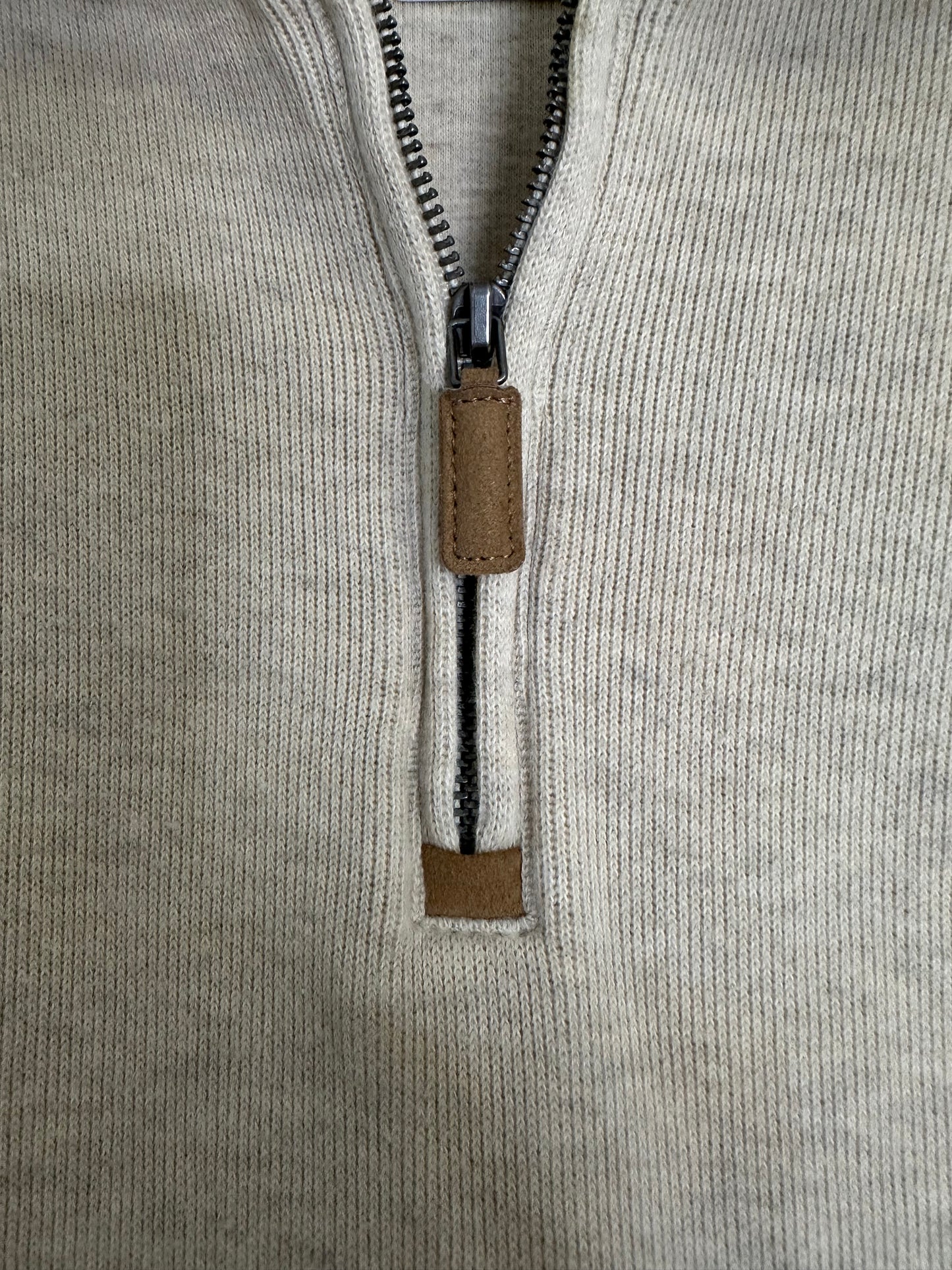 Polo Ralph Lauren Quarter Zip Pullover Oatmeal / Beige Sweater Men's 3XB