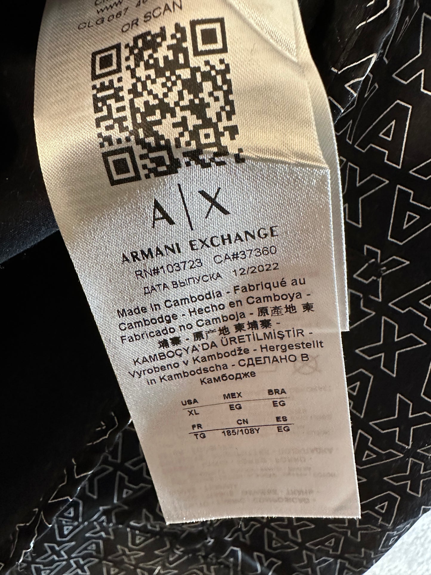 Armani Exchange Shirt Mens XL Micro AX Logo Long Sleeve Woven Cotton