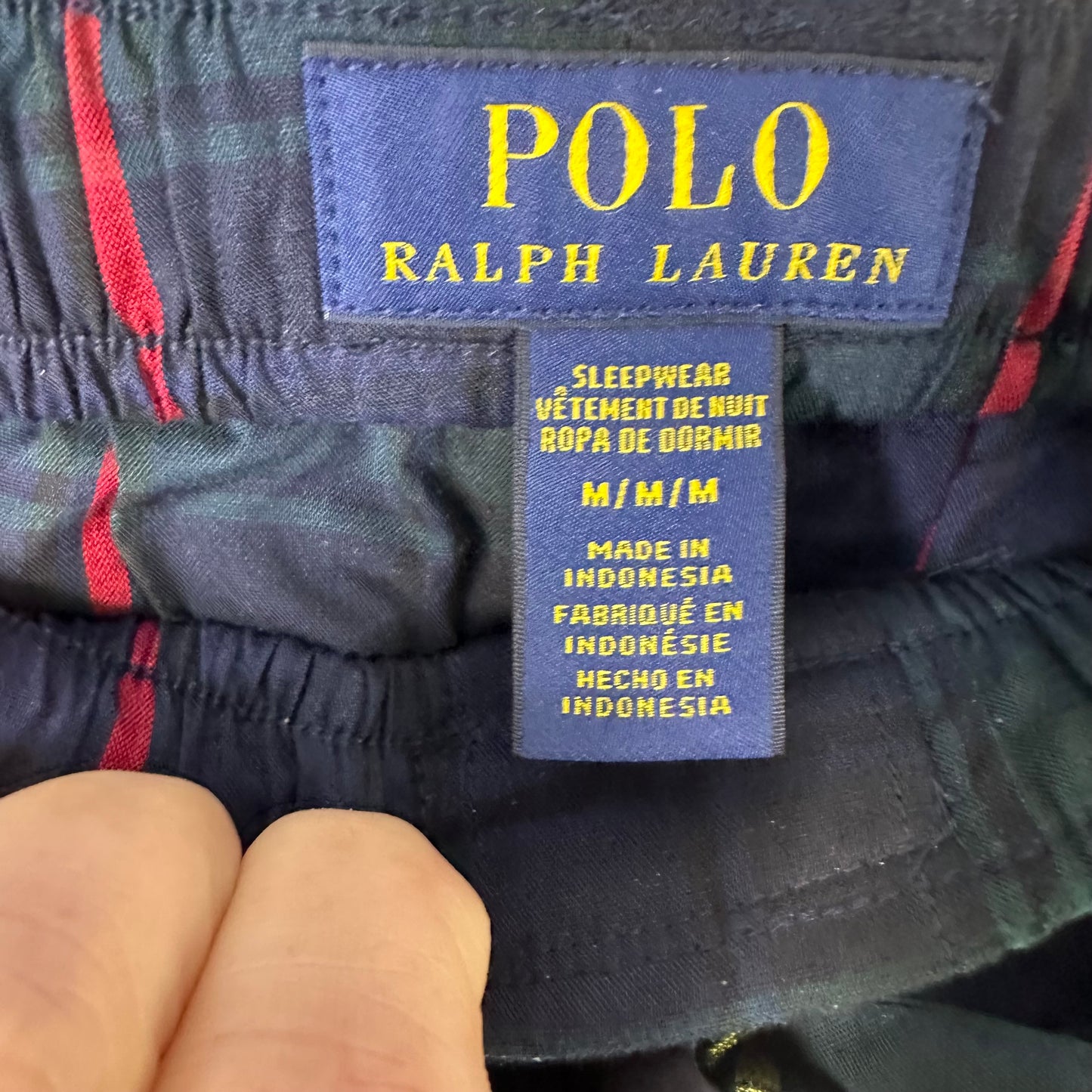 Polo Ralph Lauren Pajama Pants Mens's Medium Stewart Plaid Green Gold Blue Red Black