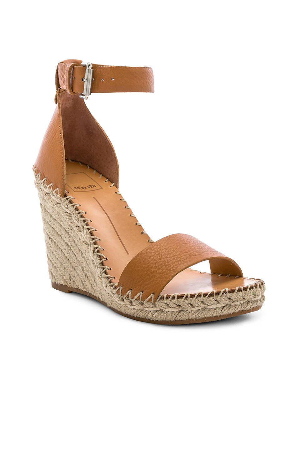 Dolce Vita Noor Espadrilles Women's Size 10 Wedge Sandals Tan Leather