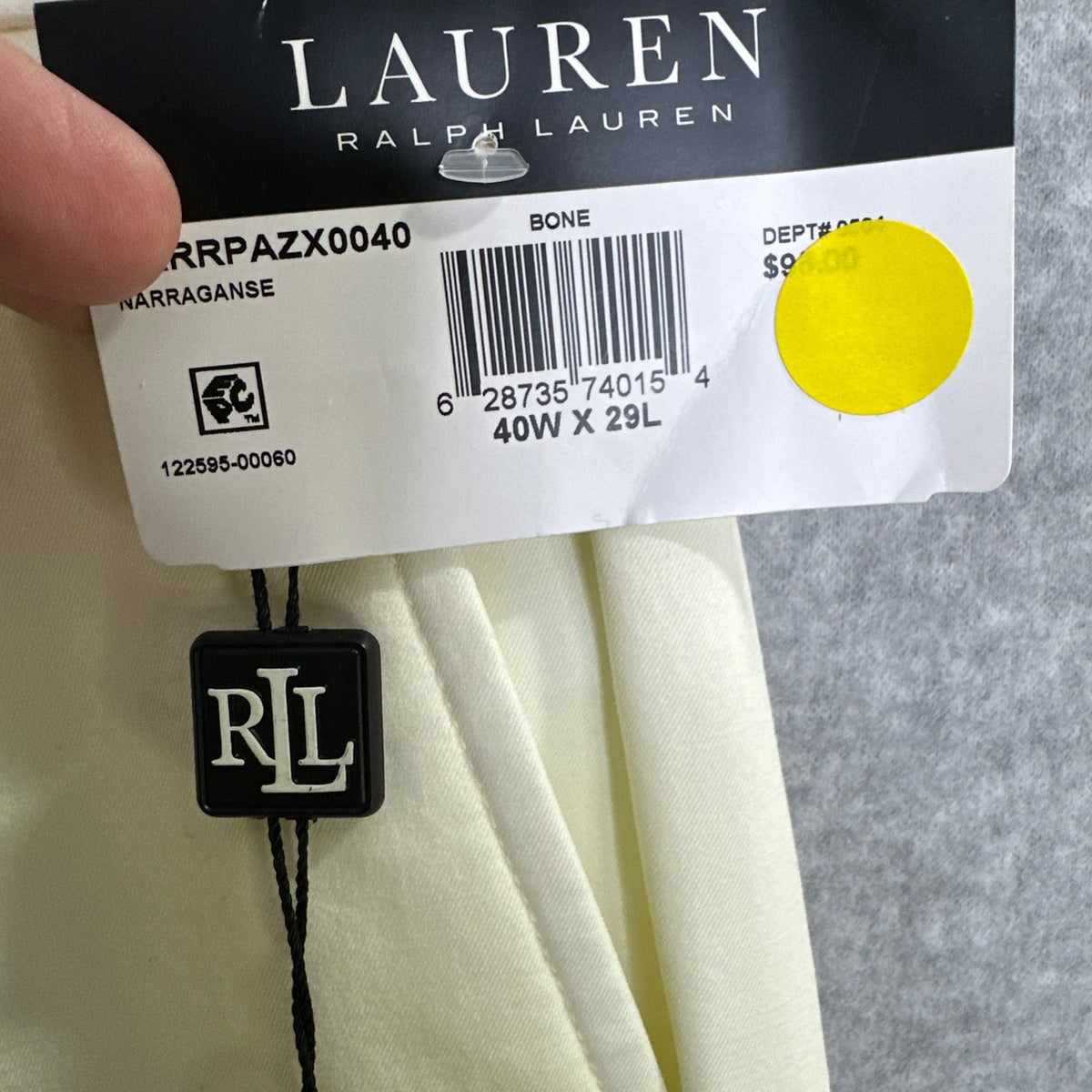 Lauren Ralph Lauren Norton Active Dress Pants Classic Fit Bone White Men's 40x29