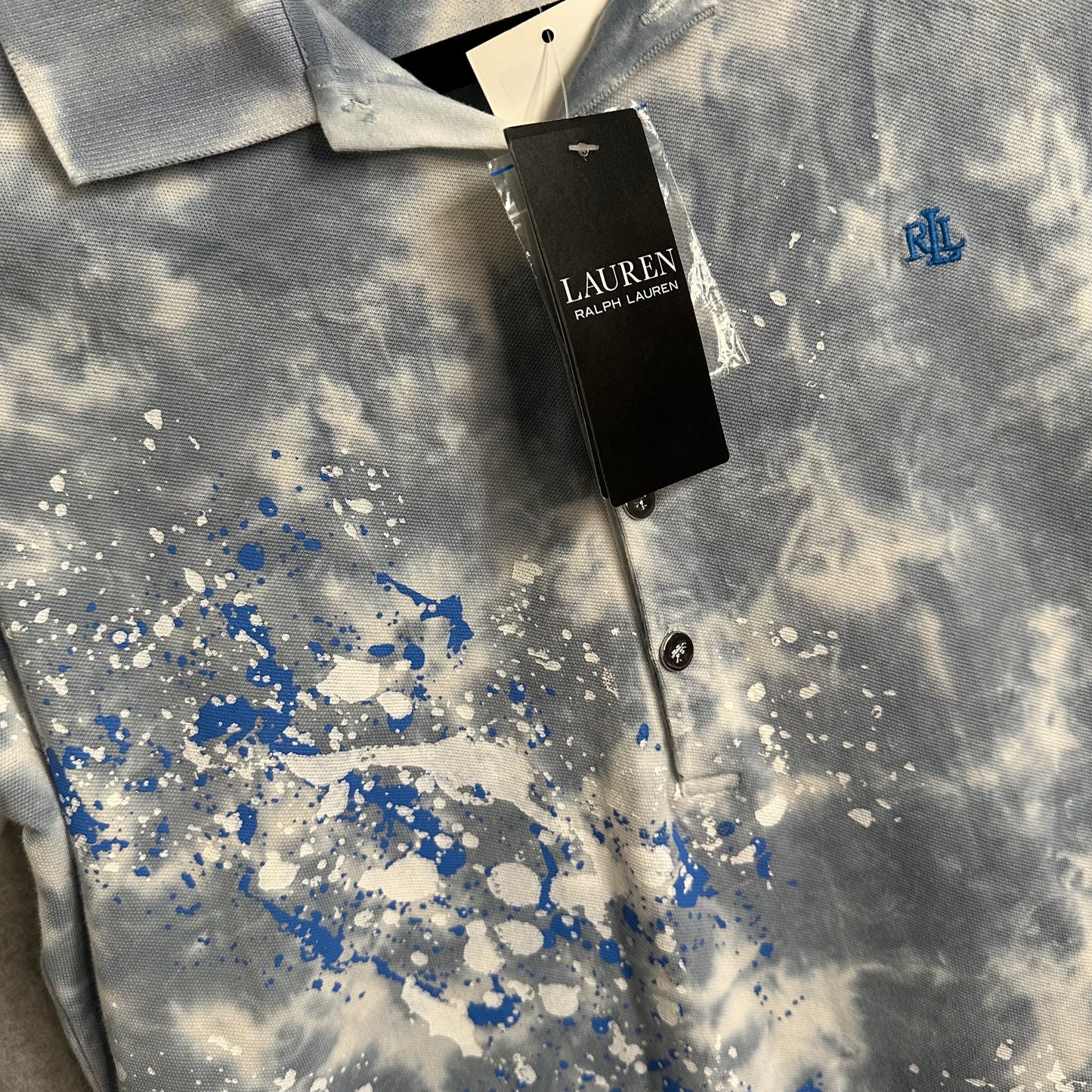 Lauren Ralph Lauren Polo Shirt Tie Dye Short Sleeve Collared Size Medium
