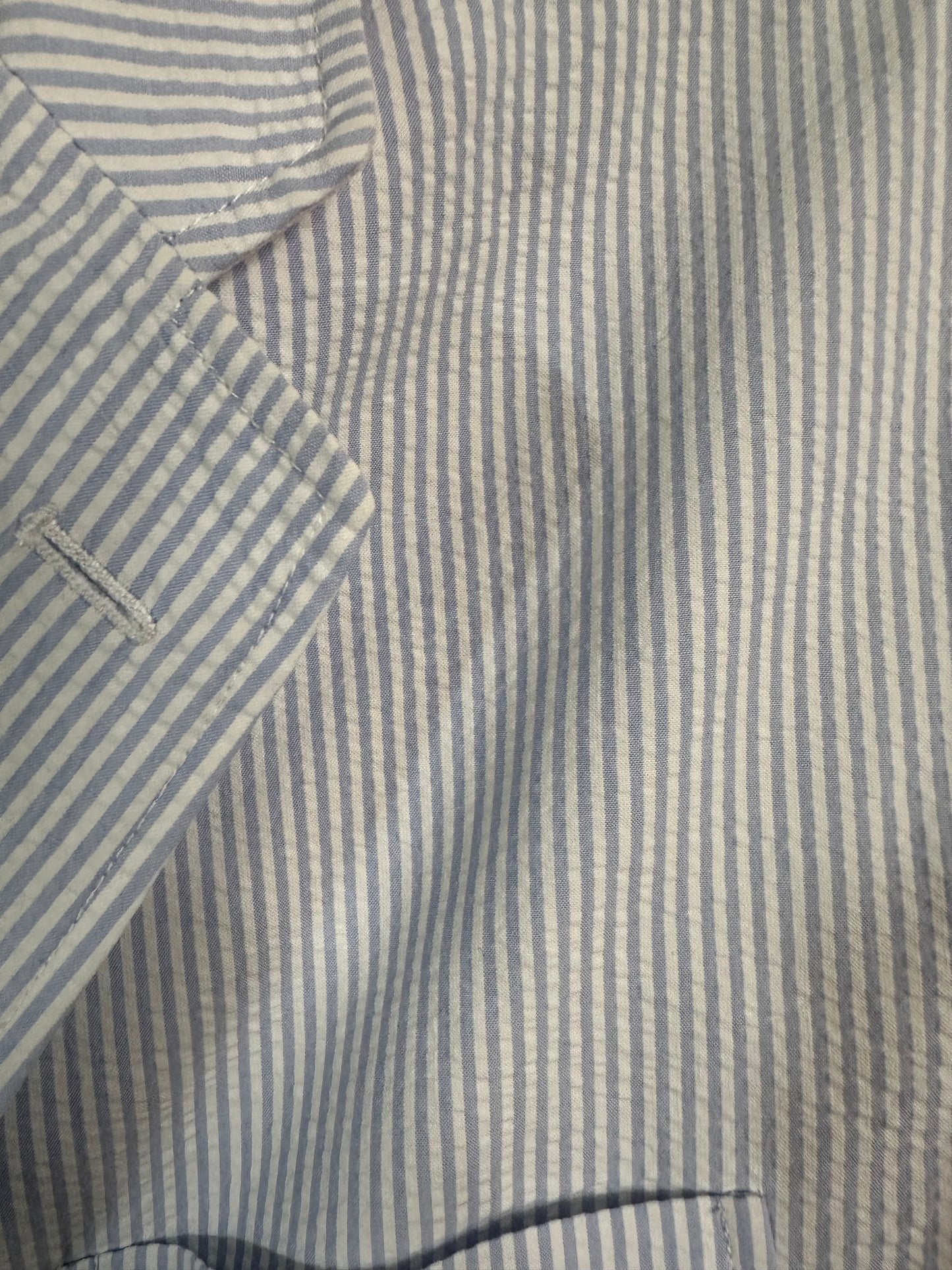 Polo Ralph Lauren Men's Seersucker Sport Coat Blazer Blue & White Size Large - 42 Chest