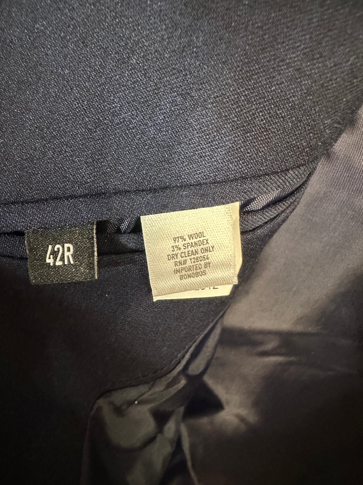 Bonobos Men's Jetsetter Slim Fit Suit Jacket Blazer Blue Stretch Four Season Weight Wool 42R