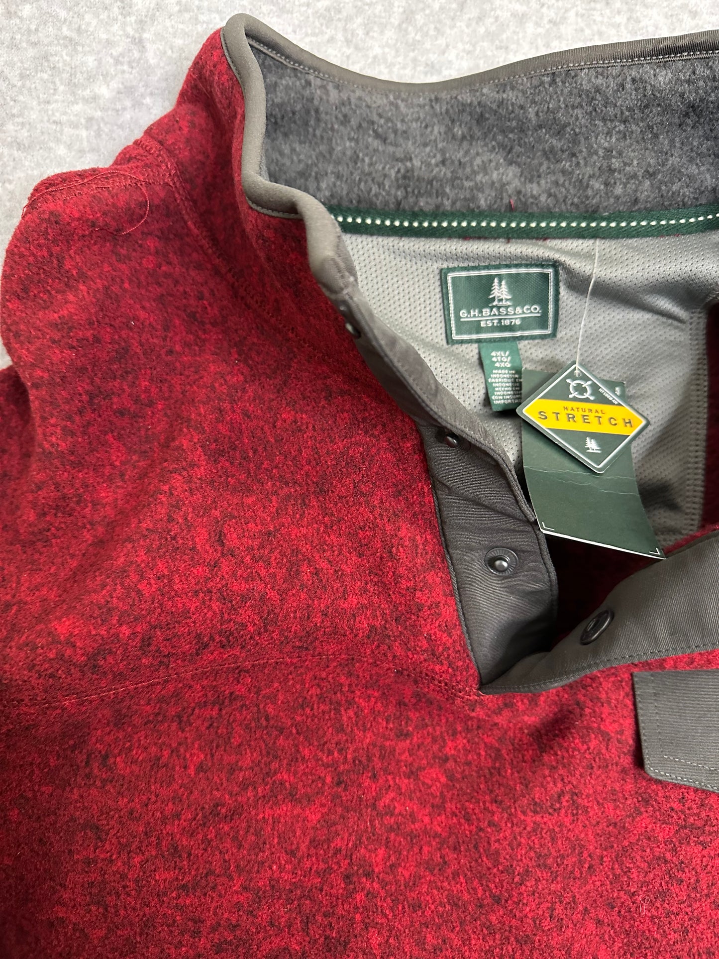 G.H. Bass & Co. Arctic Terrain Snap Mock Polar Fleece Top Men's 4XL
