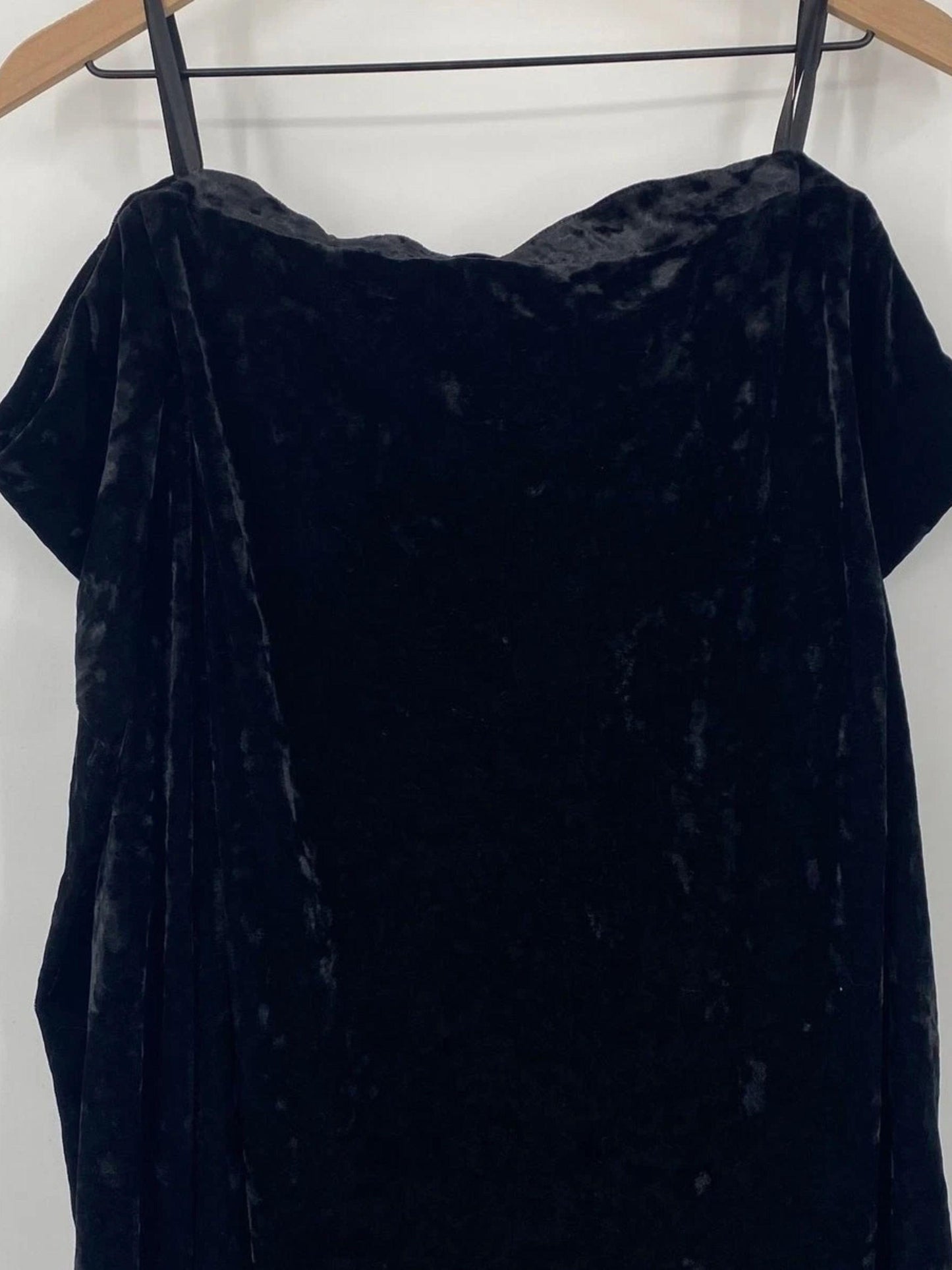 Eliza J Off Shoulder Black Crushed Velvet Dress Women's 20W