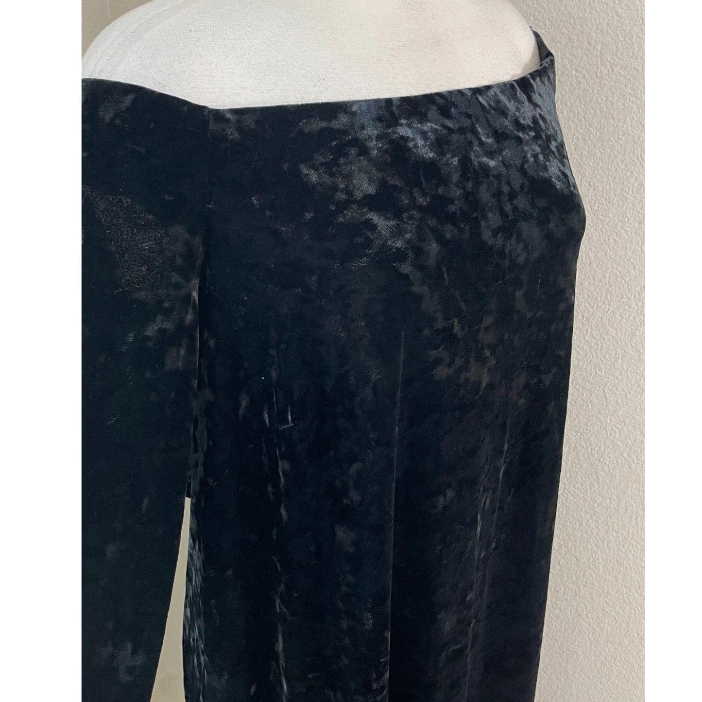 Eliza J Off The Shoulder Black Crushed Velvet Dress Size 20W Women's Long Sleeve