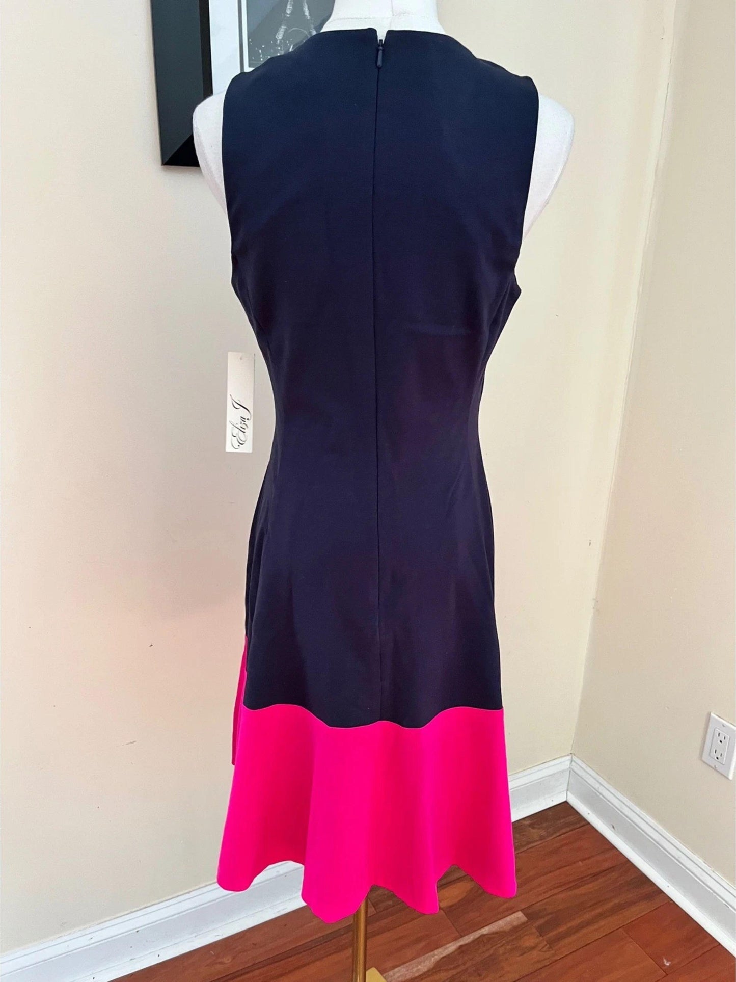 Eliza J Women's Colorblock Hem Fit & Flare Dress Size 4
