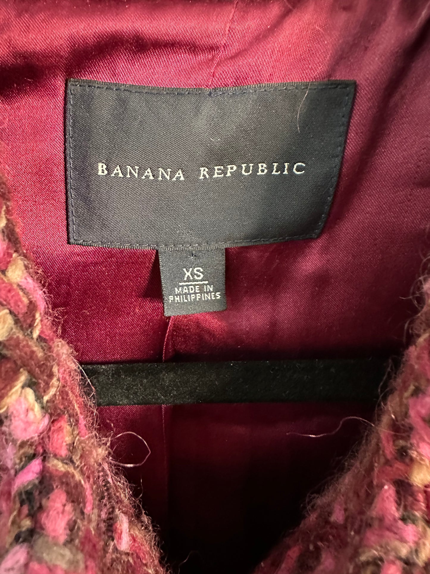Banana Republic Mohair Wool Blend Tweed Pea Coat Size Extra Small