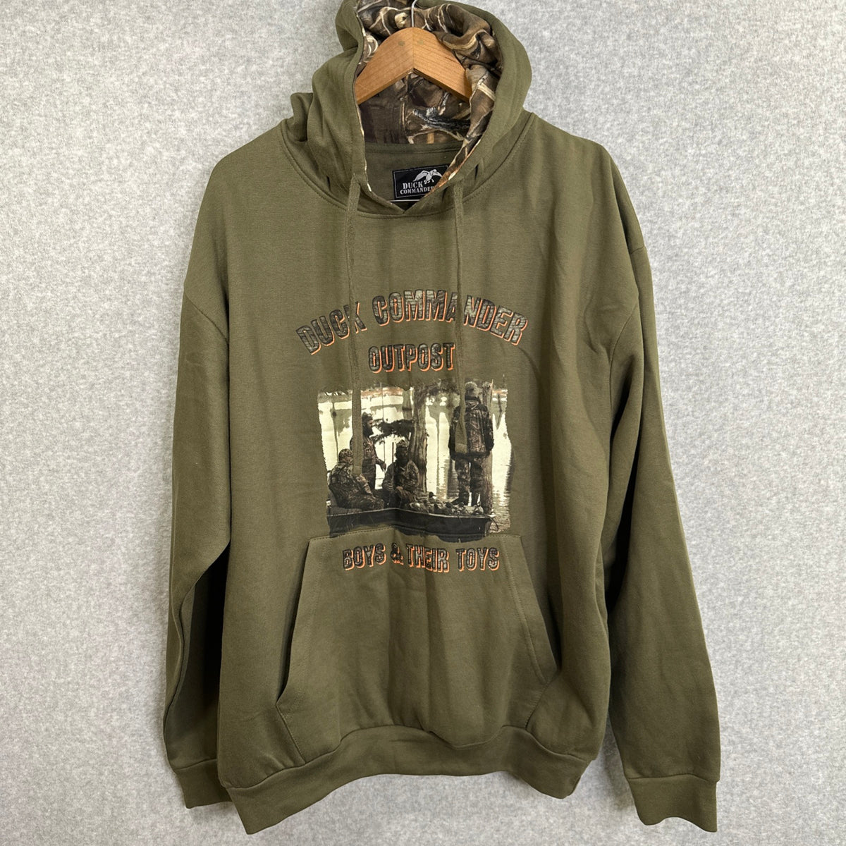 Duck Commander Duck Dynasty Men's Hoodie Olive Green Camo Pullover Fleece Extra Large