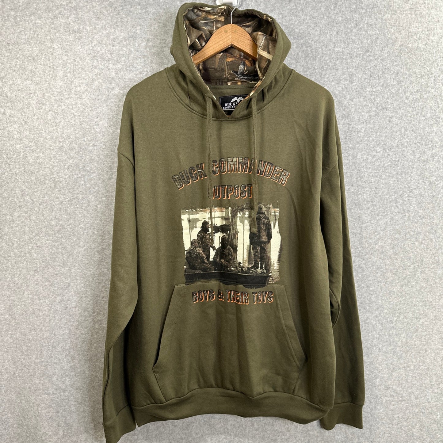 Duck Commander Duck Dynasty Men's Hoodie Olive Green Camo Pullover Fleece Extra Large