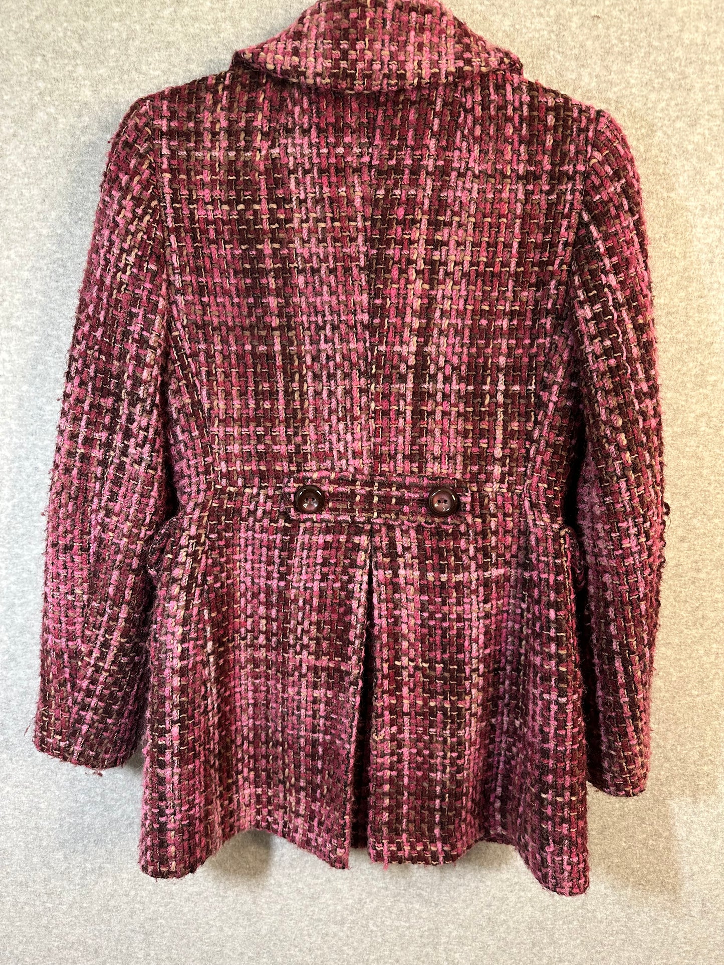 Banana Republic Mohair Wool Blend Tweed Pea Coat Size Extra Small
