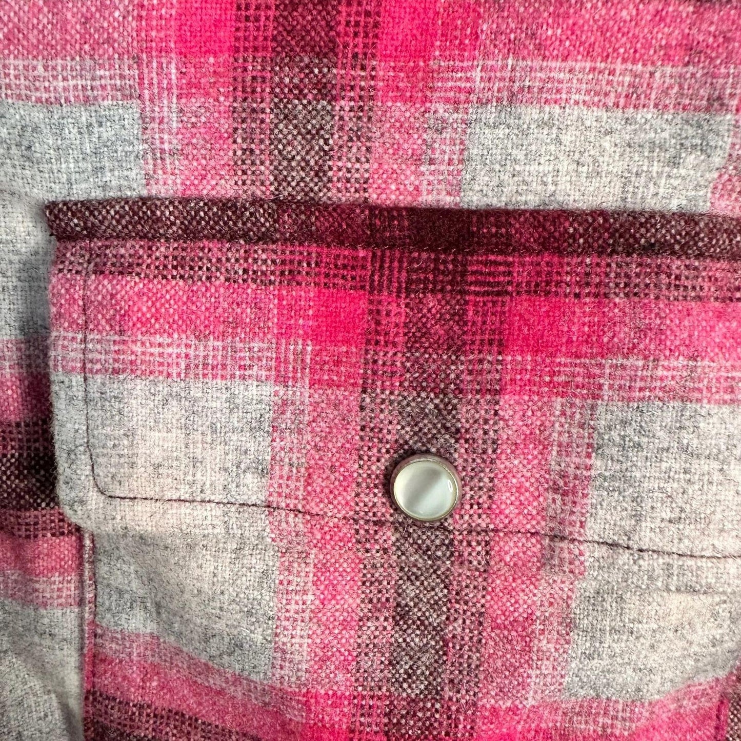 Isabel Marant Étoile Reosi Button-Down Shirt Flannel Women's Sz. 2 Plaid Pink And Gray
