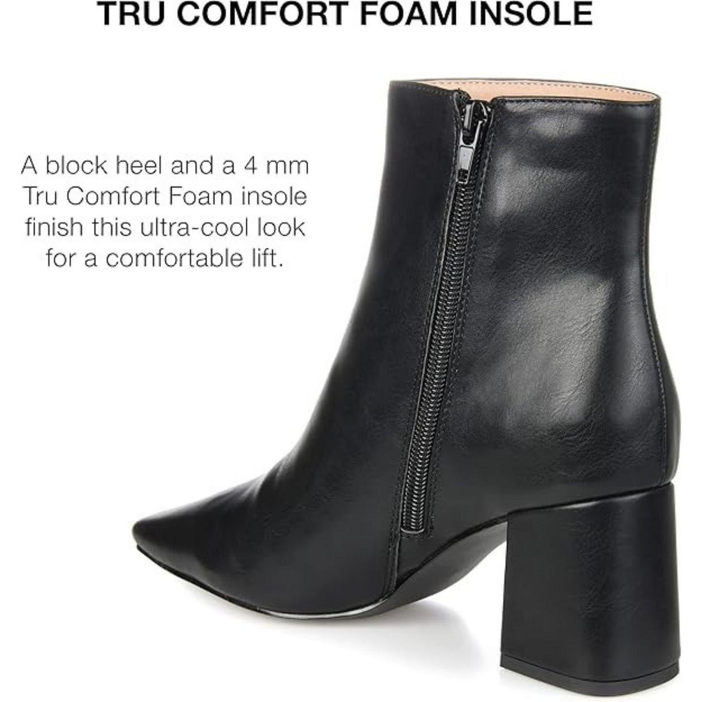 Journee Haylinn Ankle Boots Size 9 Women's Booties Comfort Foam Block Heel Black