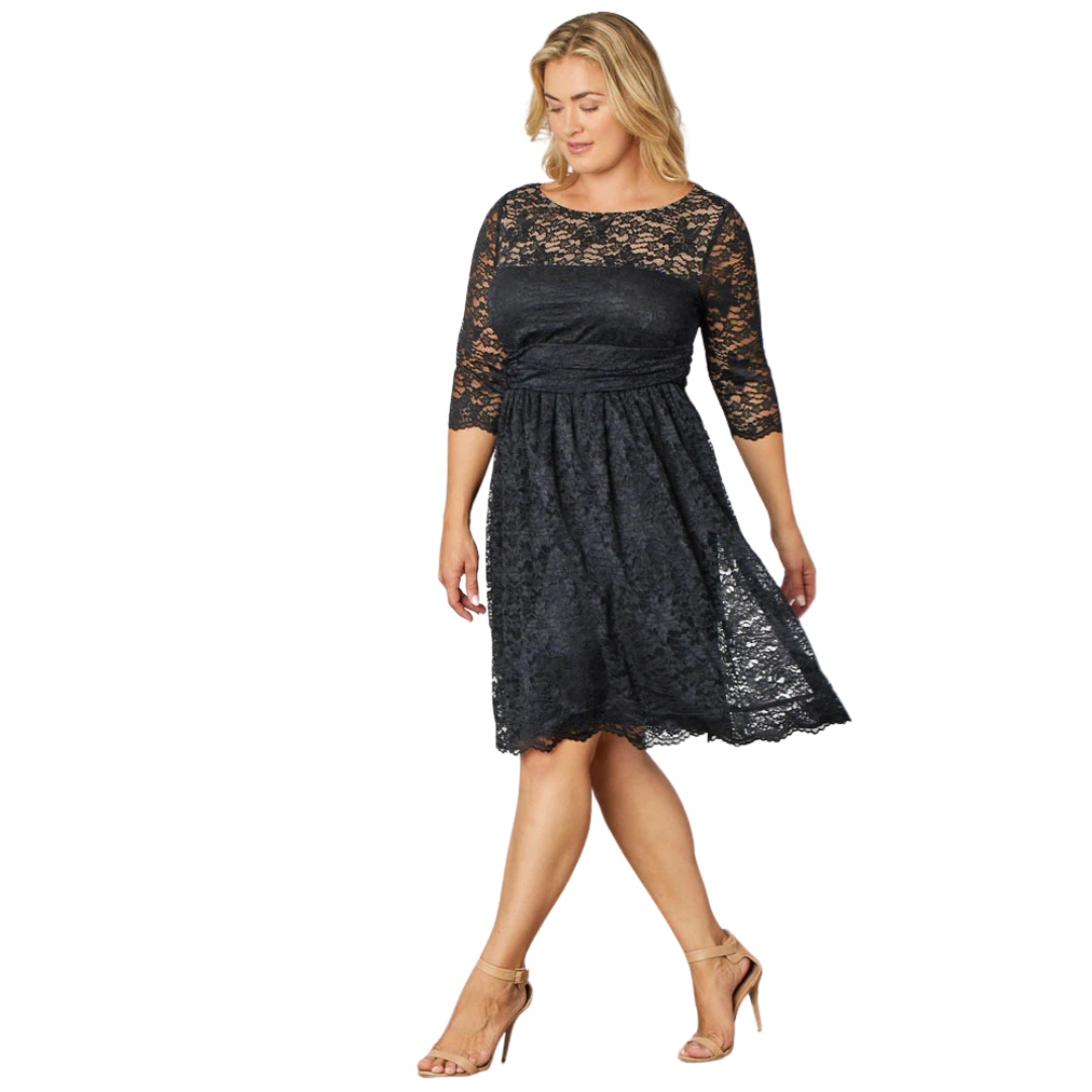 Kiyonna Women's Luna A-Line Dress Size 3X  Black