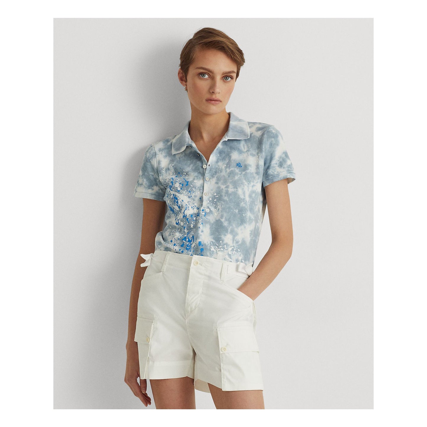 Lauren Ralph Lauren Polo Shirt Tie Dye Short Sleeve Collared Size Medium