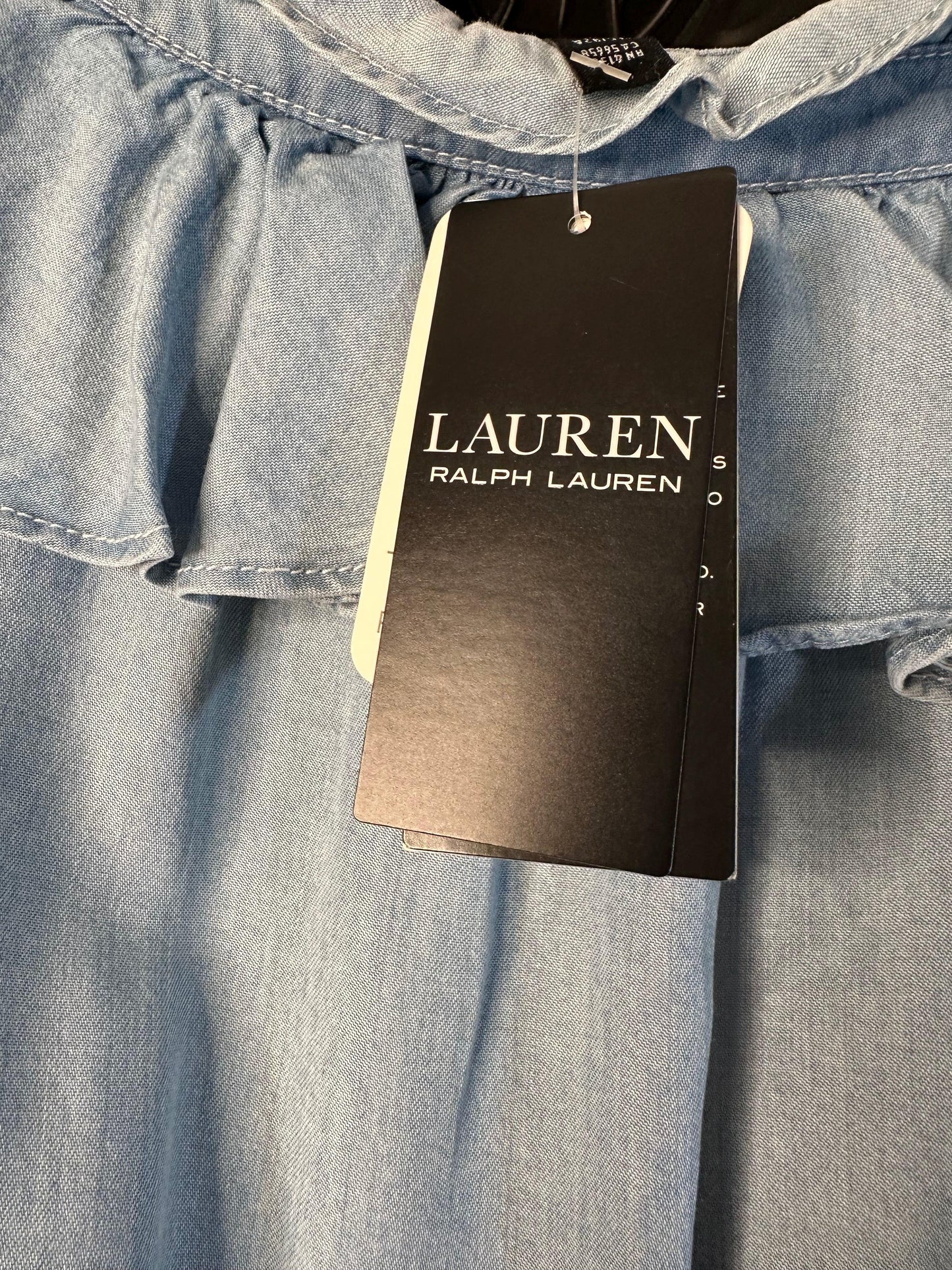 Lauren Ralph Lauren Smocked Ruffle Denim Dress Women's Size 6