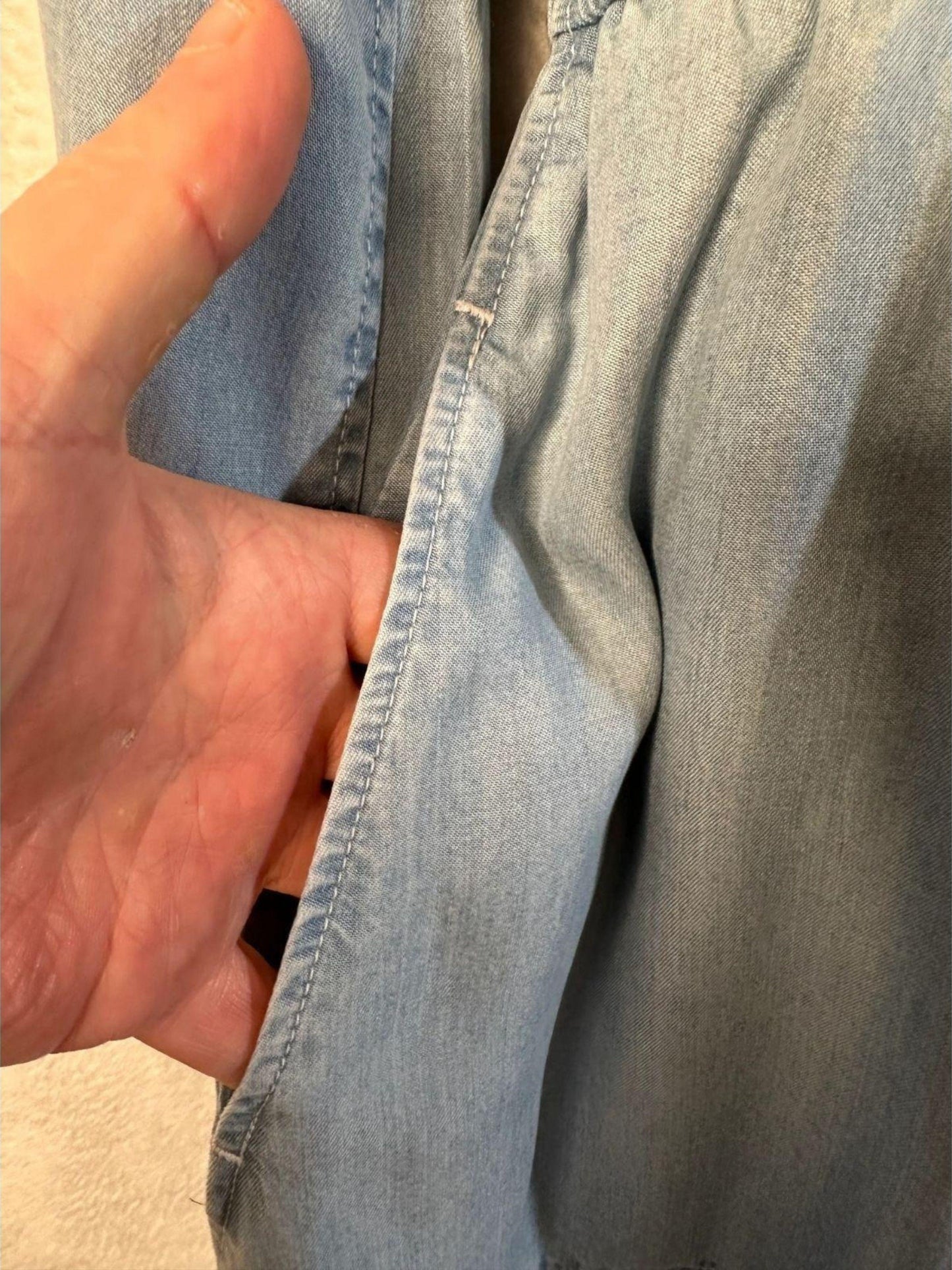 Lauren Ralph Lauren Smocked Ruffle Denim Dress Women's Size 6