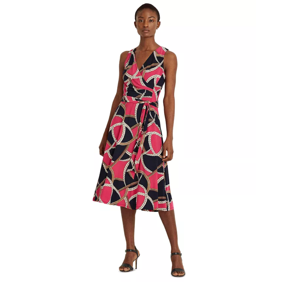 Lauren Ralph Lauren Women's Tie-Waist Jersey Dress Size 4 Petite
