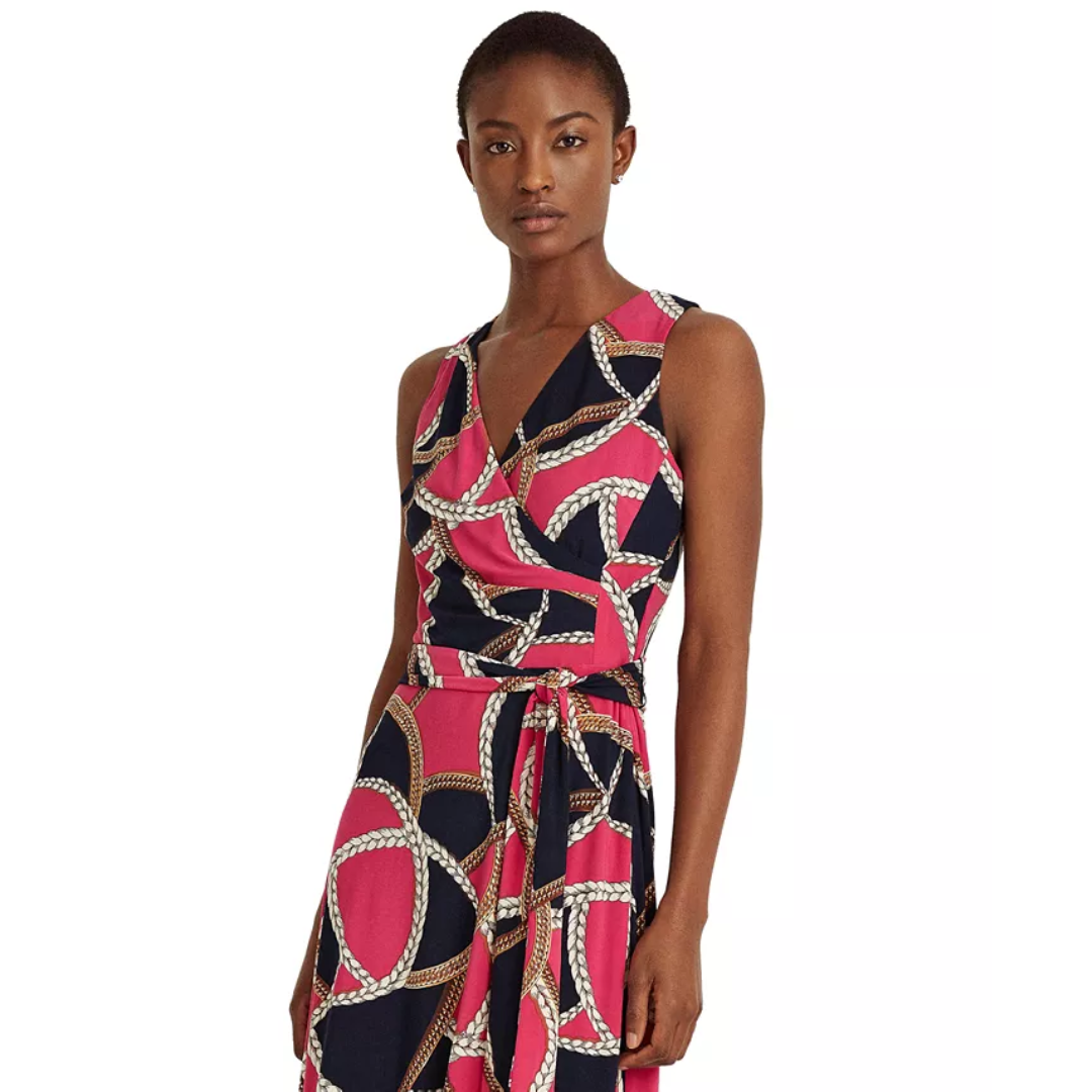 Lauren Ralph Lauren Women's Tie-Waist Jersey Dress Size 4 Petite