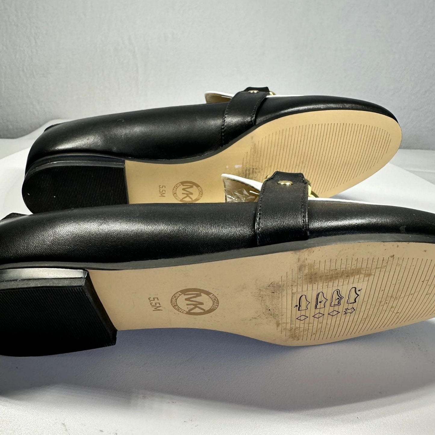 MICHAEL MICHAEL KORS Loafers Women's 5.5 Rory Flats Black White Leather