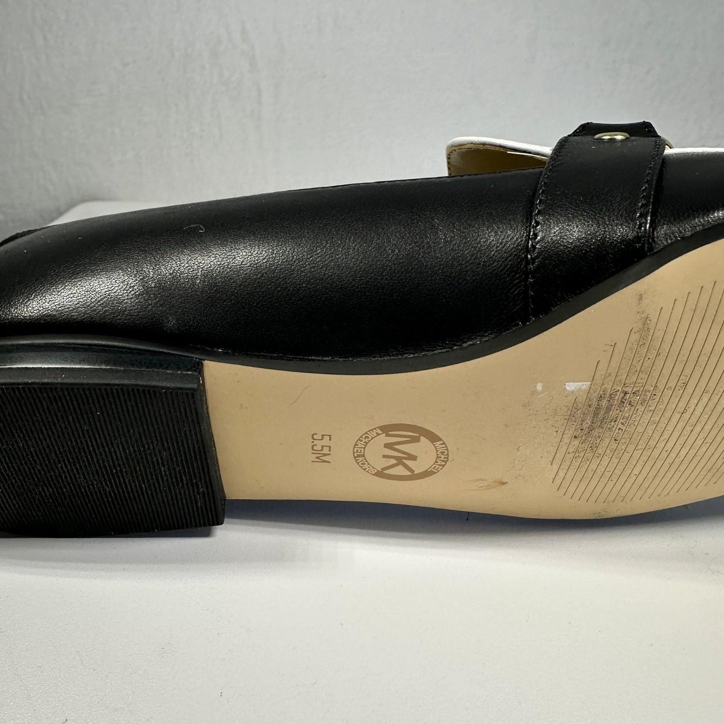 MICHAEL MICHAEL KORS Loafers Women's 5.5 Rory Flats Black White Leather