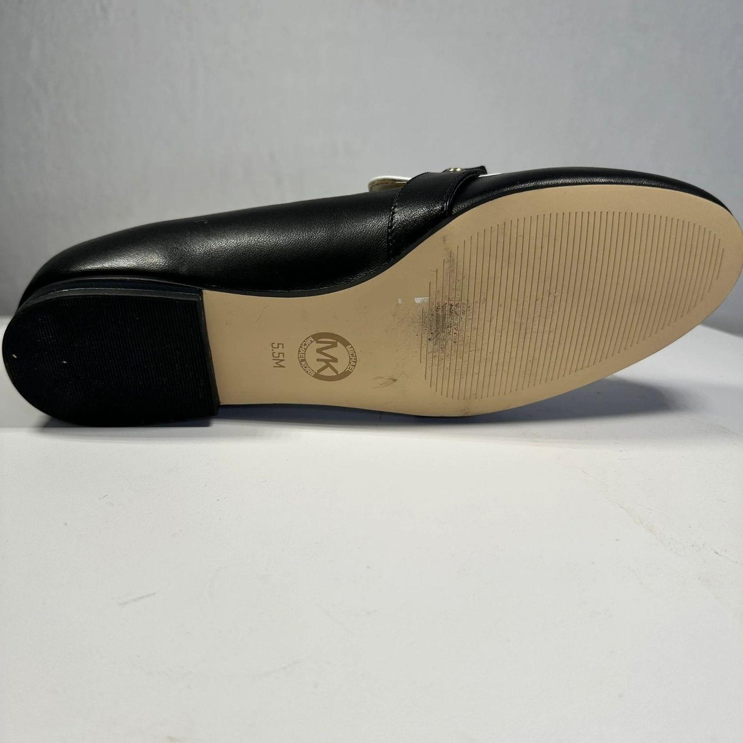 MICHAEL MICHAEL KORS Loafers Women's 5.5 Rory Flats Black White Leather