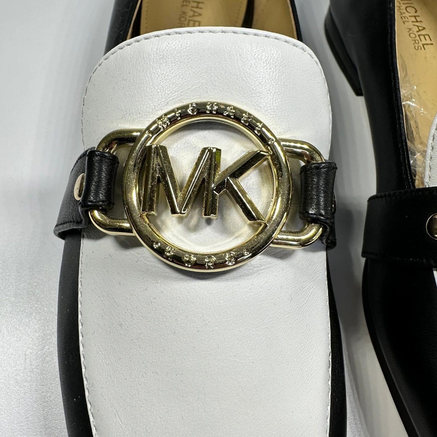 MICHAEL MICHAEL KORS Loafers Women's 5.5 Rory Flats Black White Leather