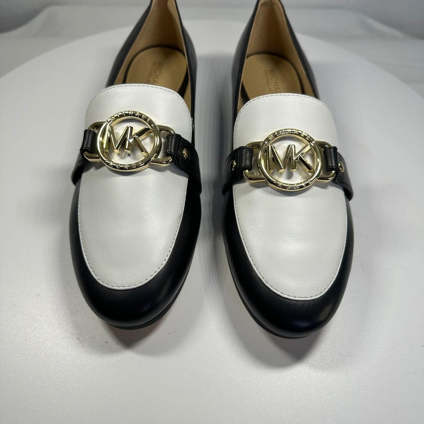 MICHAEL MICHAEL KORS Loafers Women's 5.5 Rory Flats Black White Leather