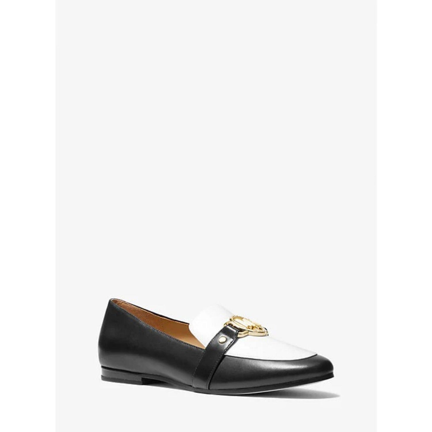 MICHAEL MICHAEL KORS Loafers Women's 5.5 Rory Flats Black White Leather