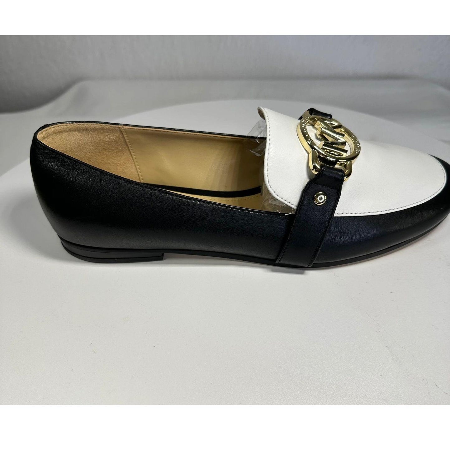 MICHAEL MICHAEL KORS Loafers Women's 5.5 Rory Flats Black White Leather