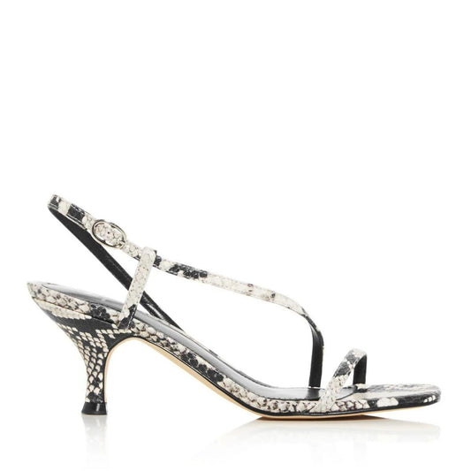 Marc Fisher Gove 2 Snake Print Leather Kitten Heel Sandals Women's 7.5