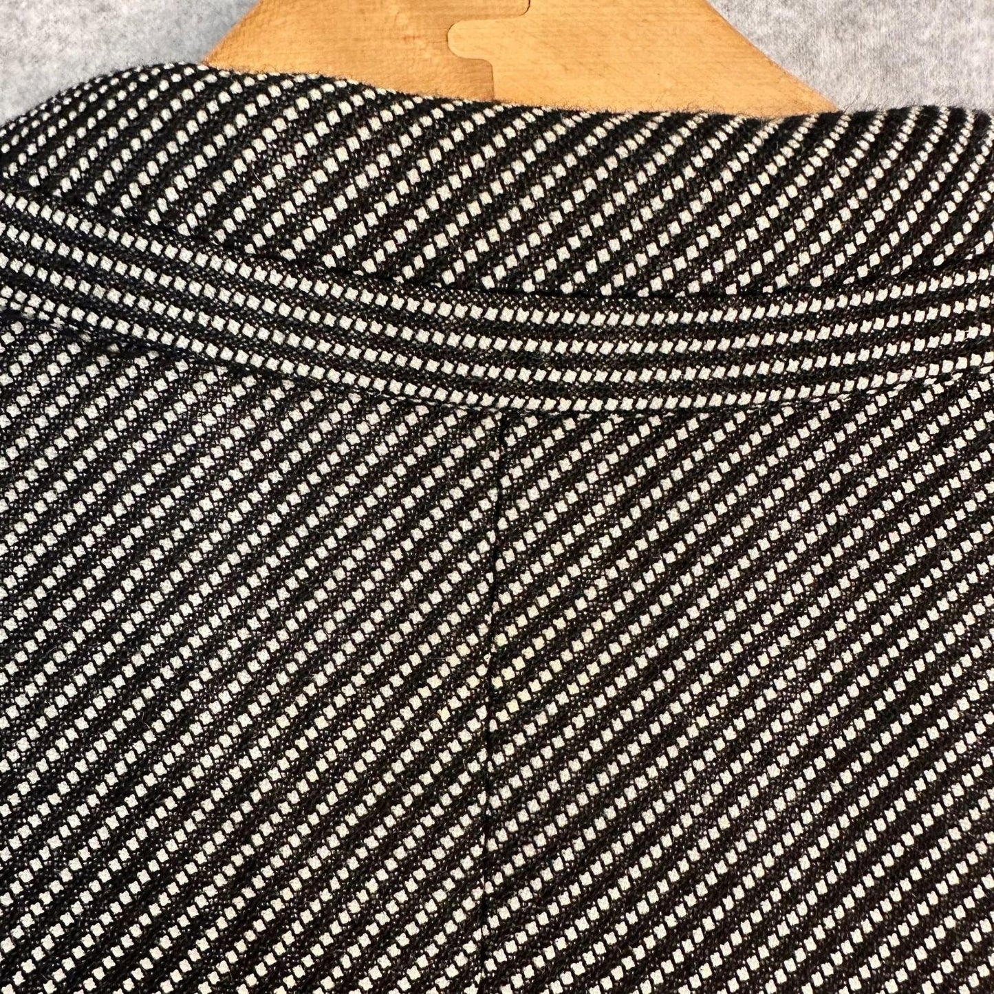 Max Mara Blazer Women's Size 12 Silk Wool Blend Black White Pink Cupro Lining