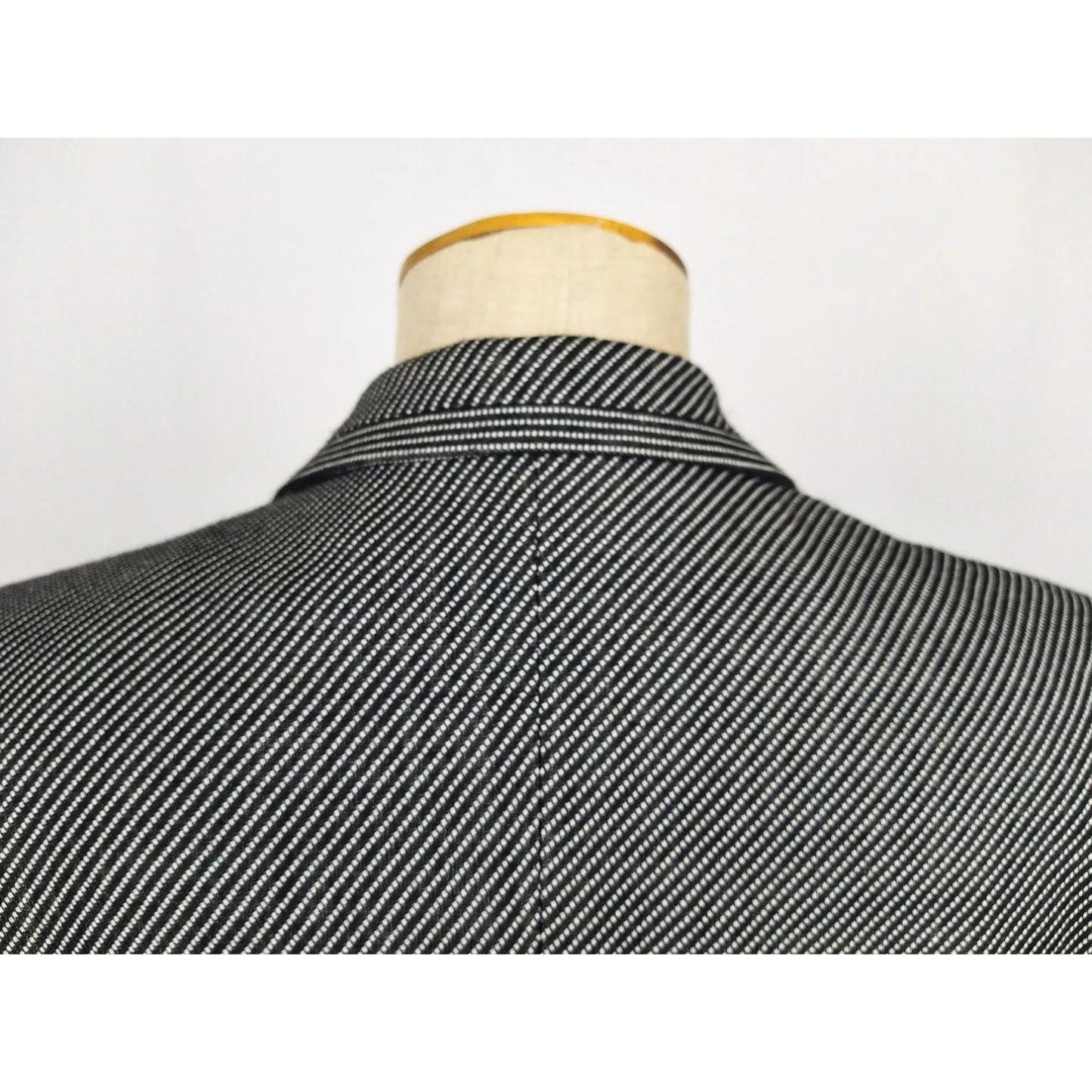 Max Mara Blazer Women's Size 12 Silk Wool Blend Black White Pink Cupro Lining