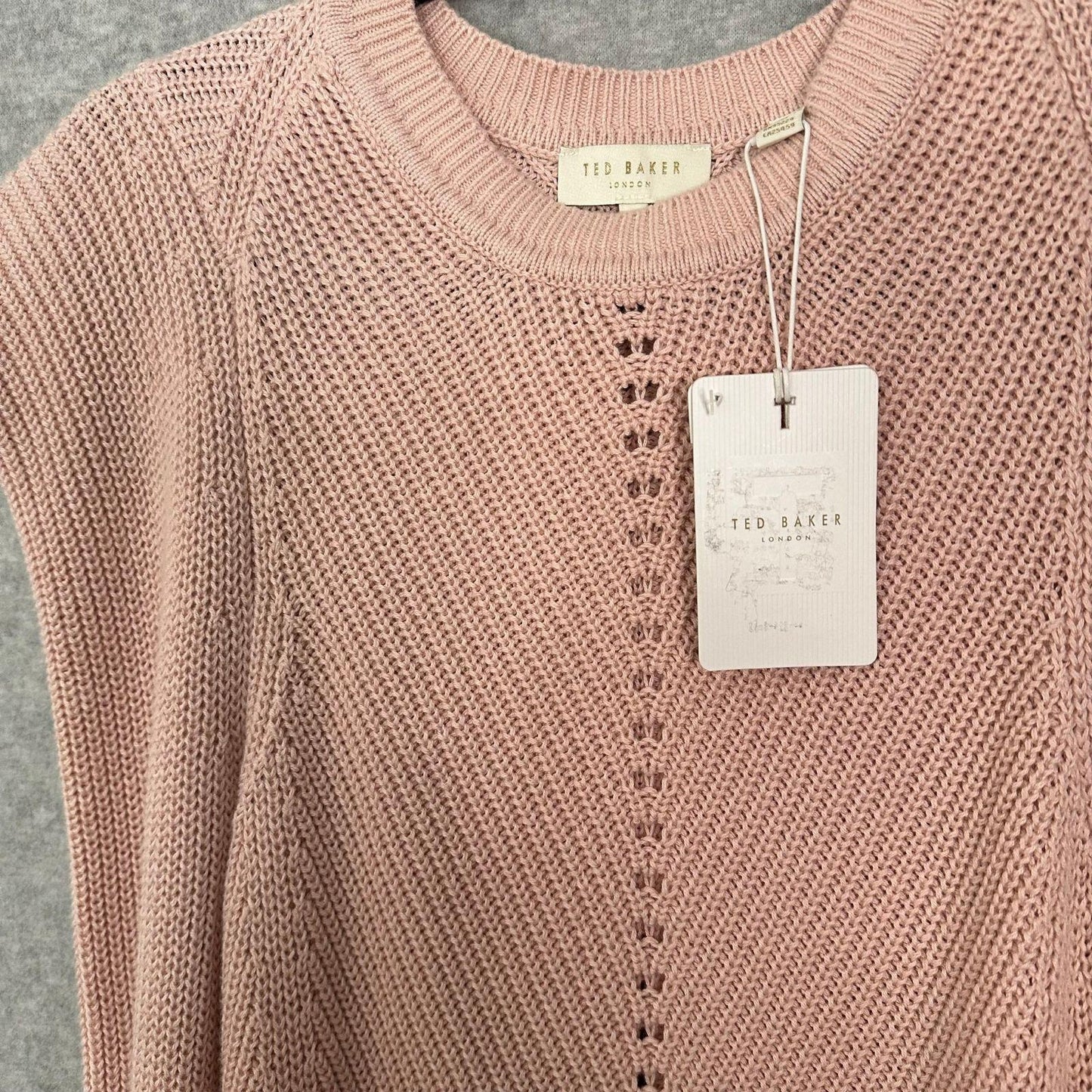 Ted Baker Sunniie Sweater Women's 10 Jumper Puff Shoulder Light Pink