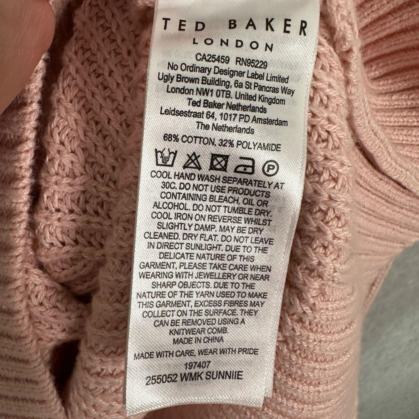 Ted Baker Sunniie Sweater Women's 10 Jumper Puff Shoulder Light Pink