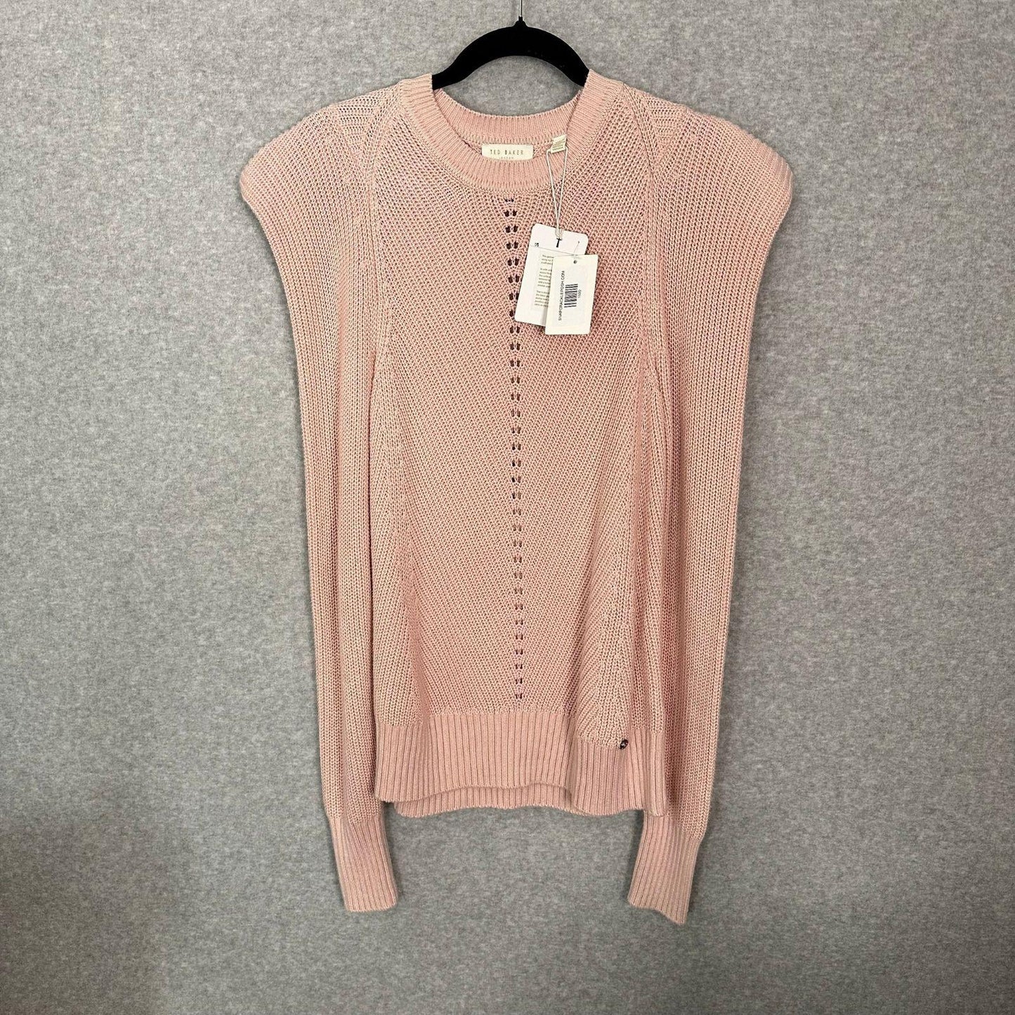 Ted Baker Sunniie Sweater Women's 10 Jumper Puff Shoulder Light Pink