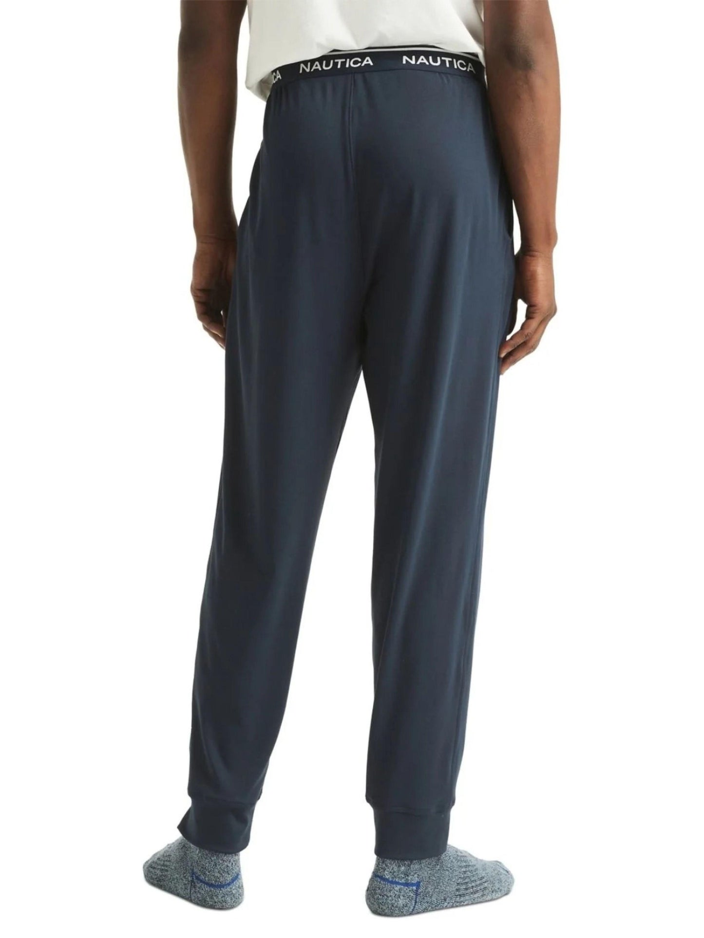 Nautica Men's Classic-Fit Stretch Solid Sleep Joggers Navy Blue Size Large