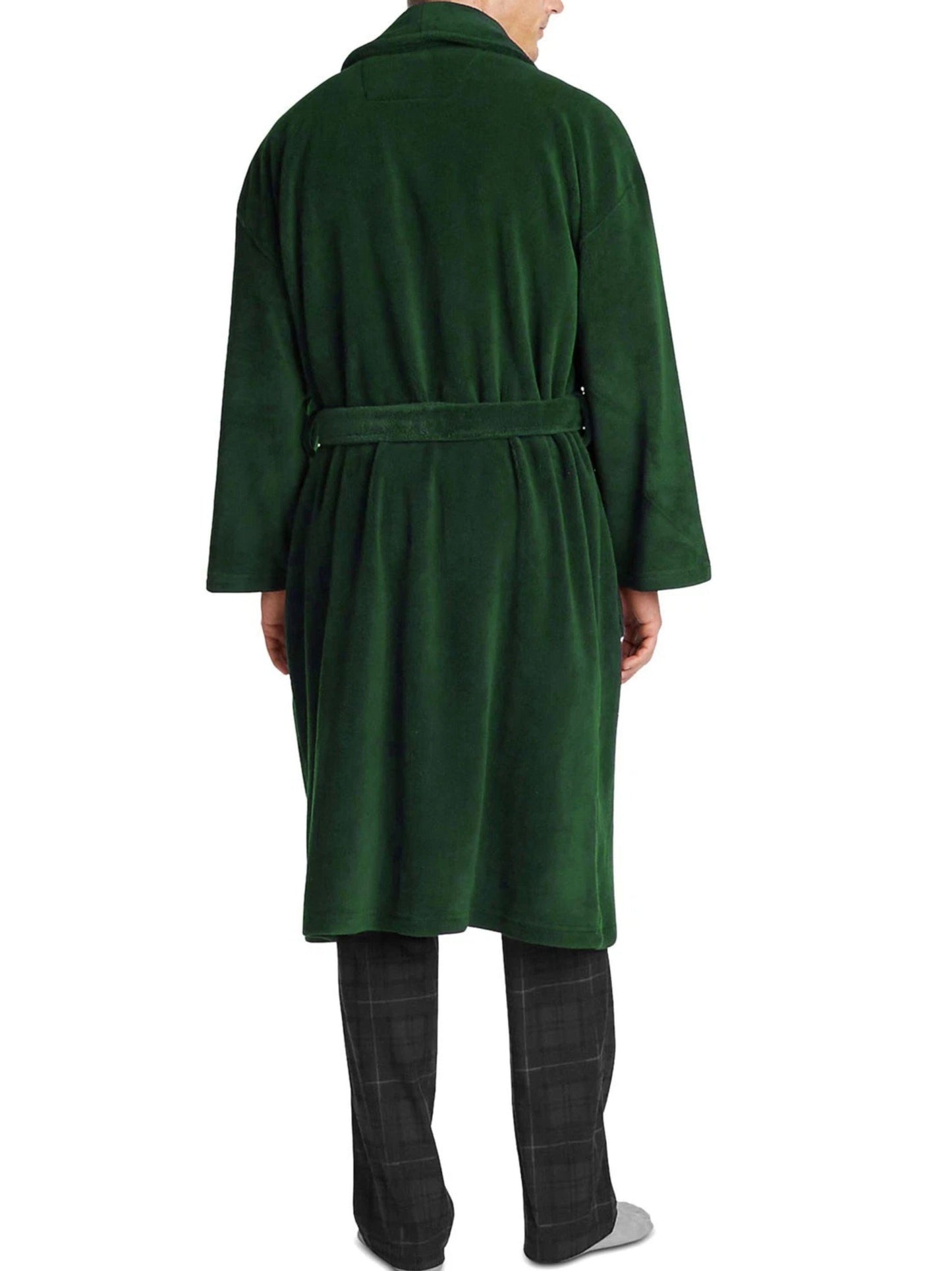 Nautica Men's Classic Fit One Size Robe Plush Microfiber Shawl Collar