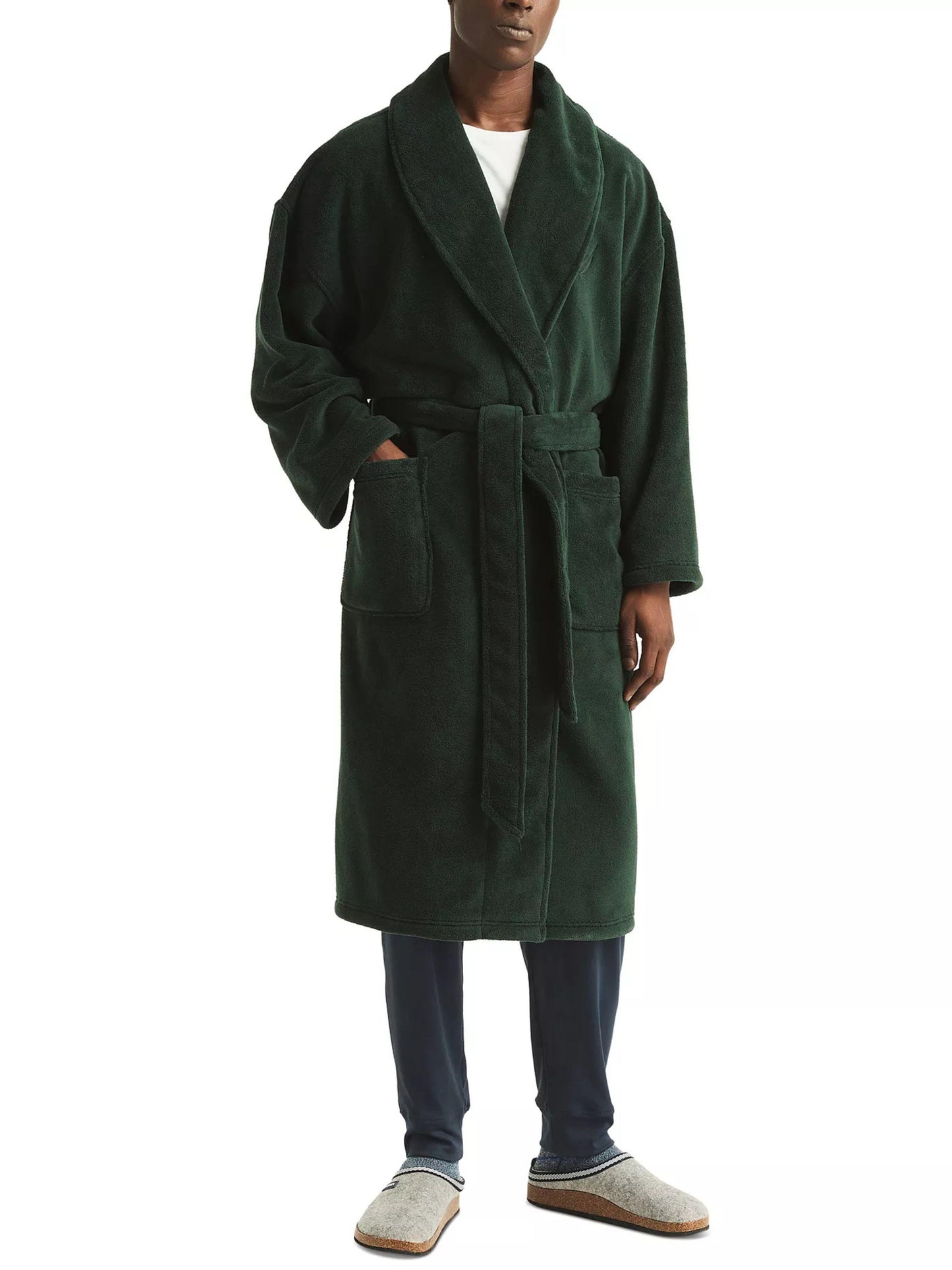 Nautica Men's Classic Fit One Size Robe Plush Microfiber Shawl Collar