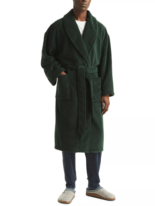 Nautica Men's Classic Fit One Size Robe Plush Microfiber Shawl Collar