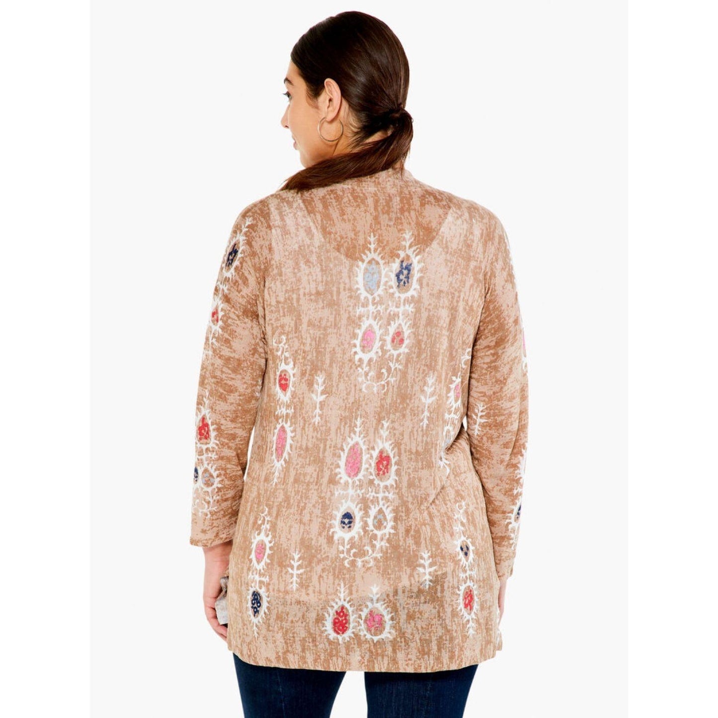 Nic & Zoe Cardigan OVERSIZED Women's Extra Small Linen Blend Summer Escape