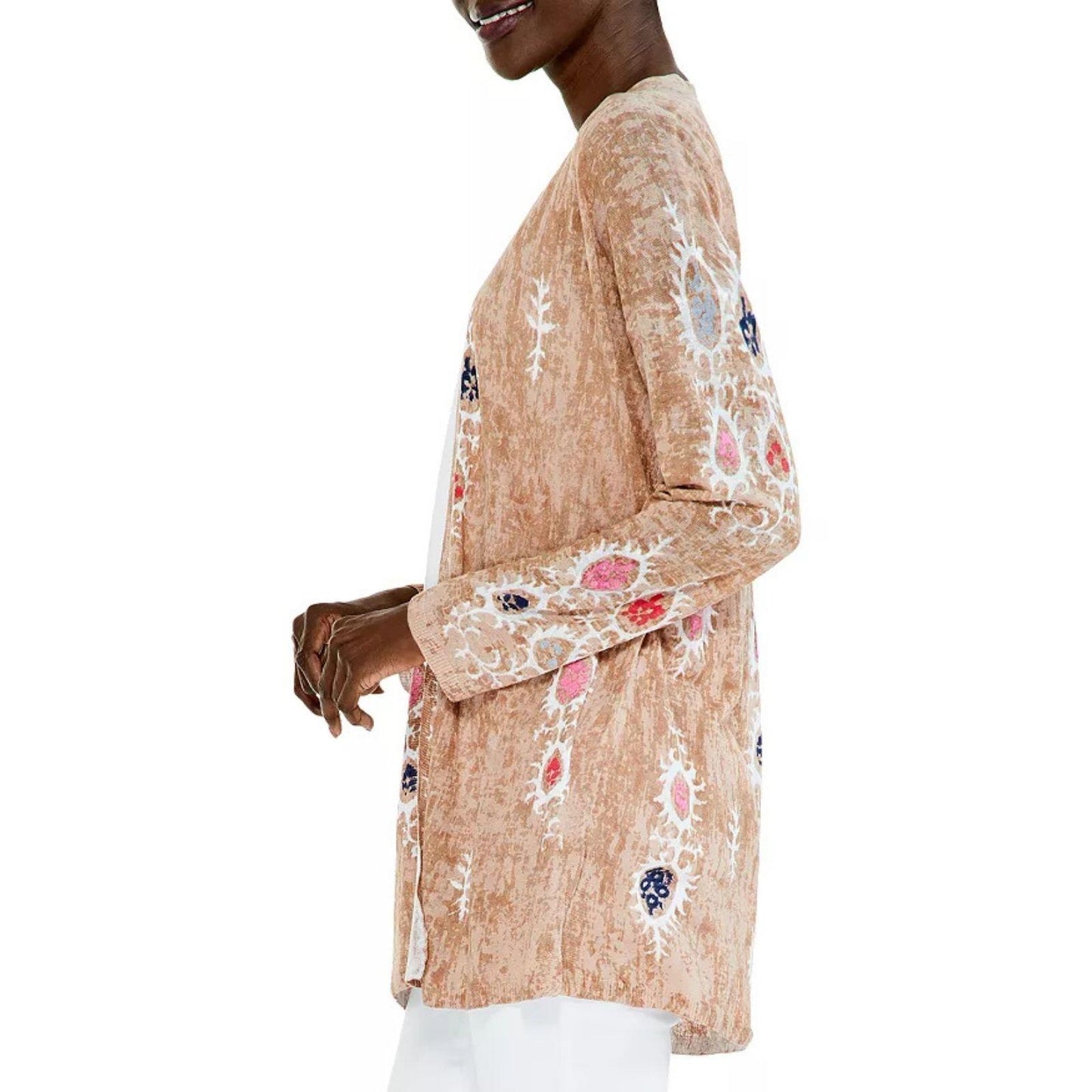 Nic & Zoe Cardigan OVERSIZED Women's Extra Small Linen Blend Summer Escape