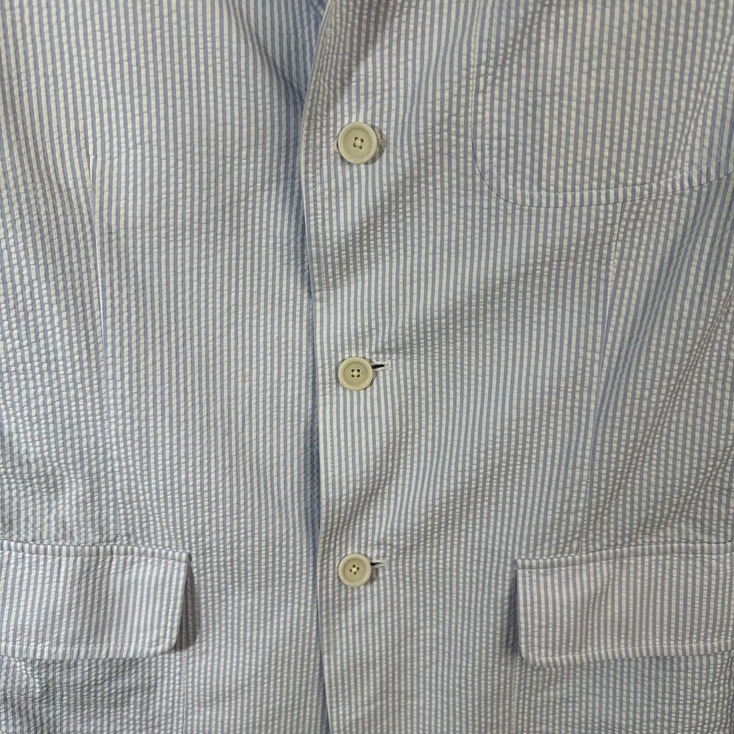 Polo Ralph Lauren Men's Seersucker Sport Coat Blazer Blue & White Size Large - 42 Chest