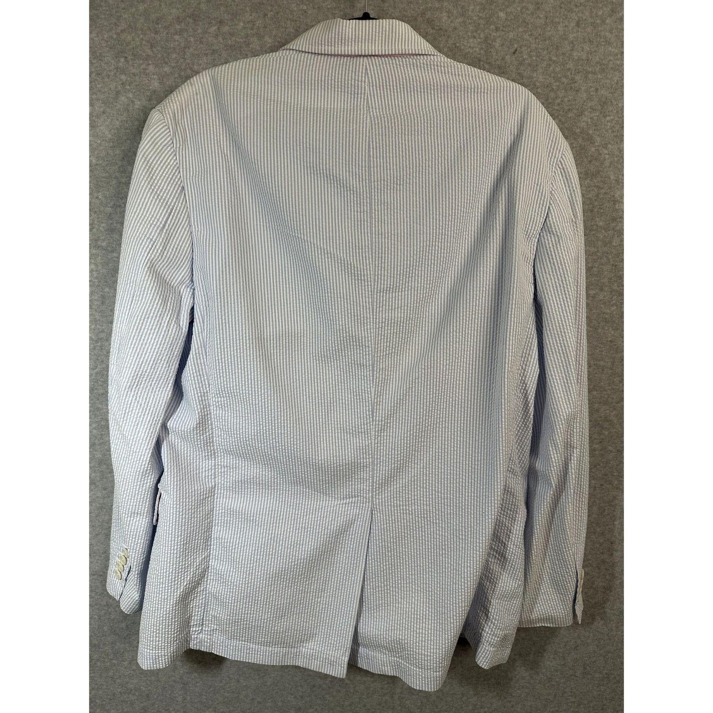 Polo Ralph Lauren Men's Seersucker Sport Coat Blazer Blue & White Size Large - 42 Chest