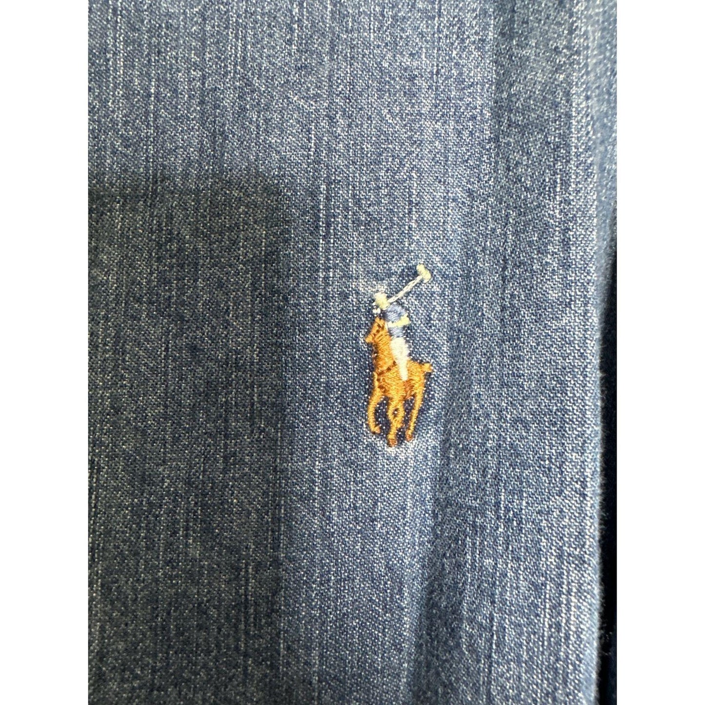 Polo Ralph Lauren Shirt 2XL Men's Chambray Denim Oxford Flesh Pony Classic Fit Preppy